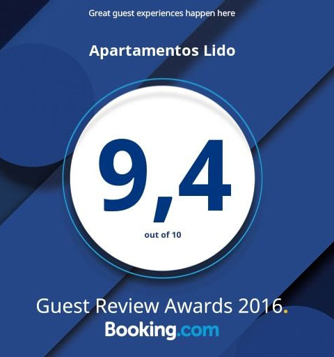 Apartamentos Lido Booking.com Guest Review award 2016